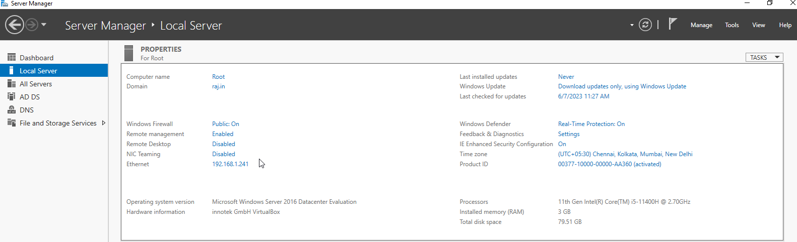 Server 2016 Project